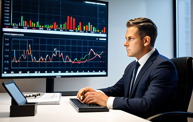A focused financial analyst in a modest business suit, sitting thoughtfully at a sleek desk in a modern, minimalist office. Large, backlit screens in the background display abstract, clean financial charts and graphs, with one screen prominently featuring a simplified, clear visualization of a credit score and a personal financial balance. The analyst observes the data with a contemplative expression, symbolizing the reflection on one's financial reliability. Professional photography, studio lighting, high resolution, soft ambient light, natural pose, perfect anatomy, correct proportions, well-formed hands, proper finger count, natural body proportions, safe for work, appropriate content, fully clothed, professional, modest.