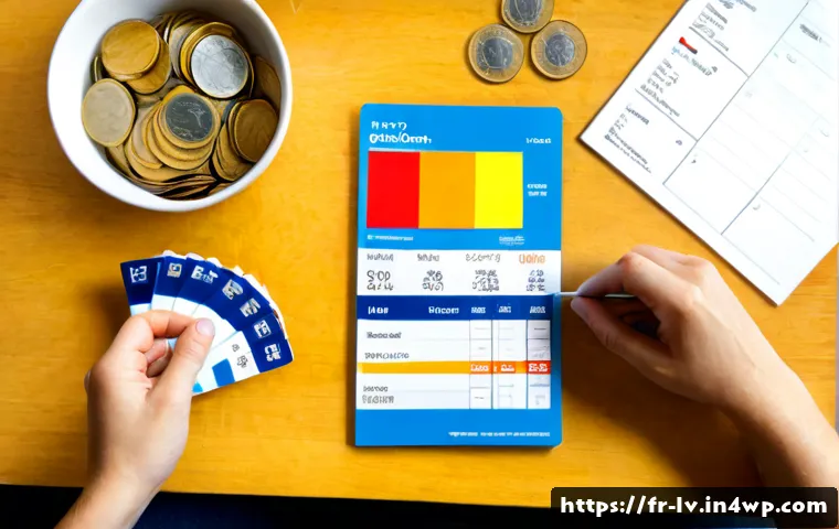 재무제표를 통한 소비 패턴 분석 - Photorealistic overhead view of a French household budget analysis on a clean oak dining table, an a...